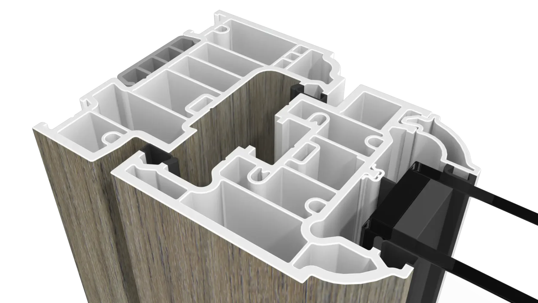 cross section flush fit window profile