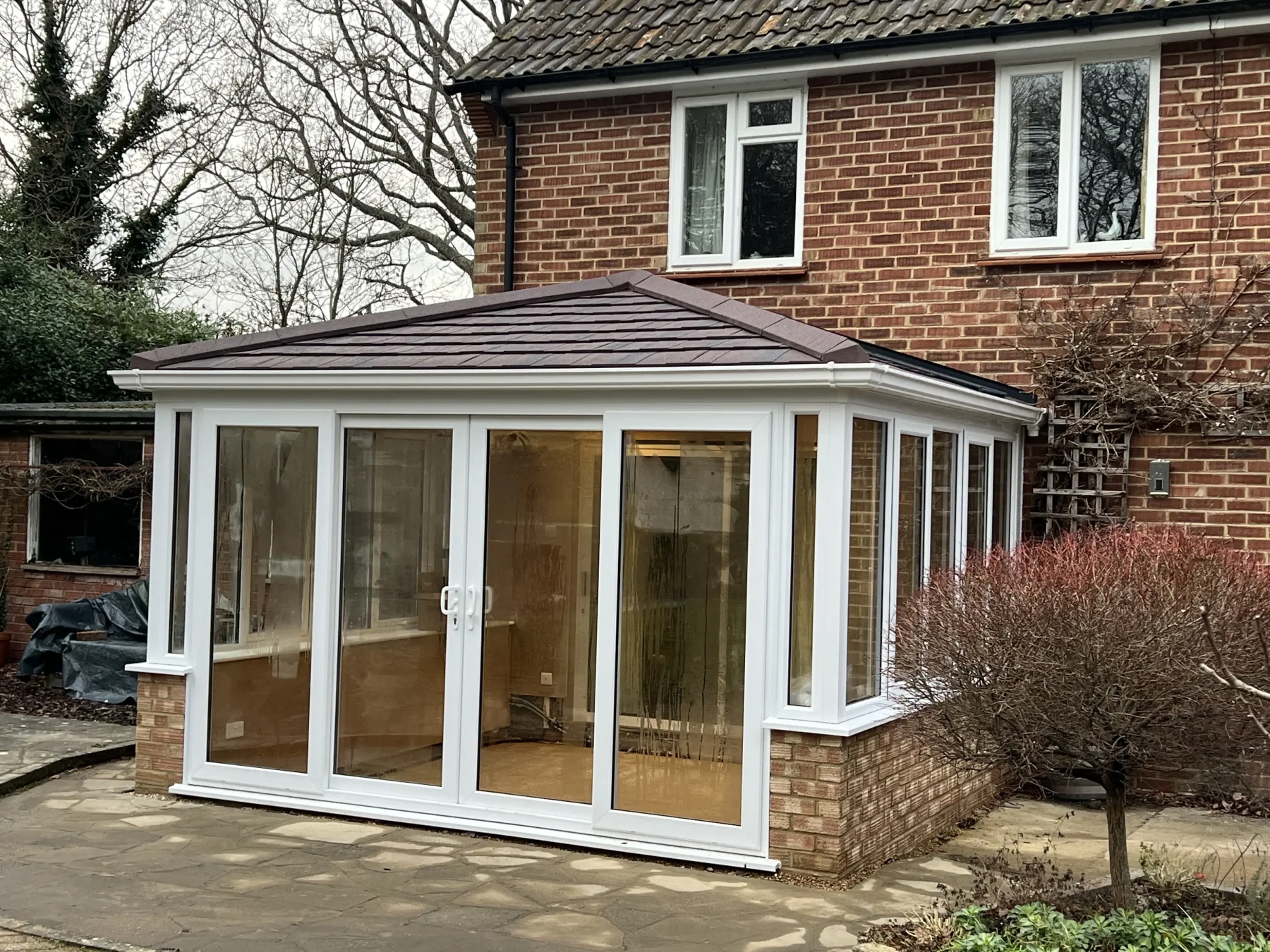 edwardian sold roof with patio doors