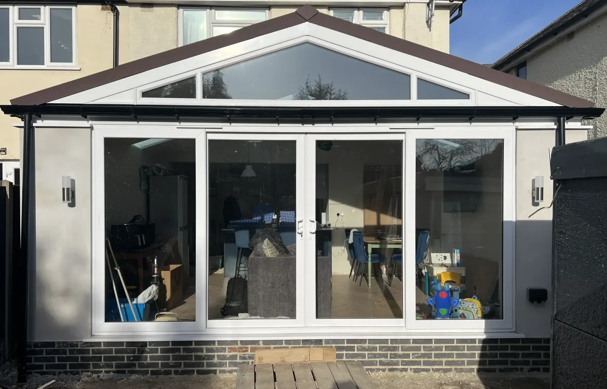 regency silid roof with white patio doors